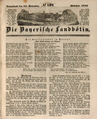 Bayerische Landbötin Samstag 15. November 1845