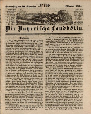 Bayerische Landbötin Donnerstag 20. November 1845