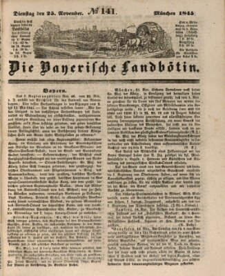 Bayerische Landbötin Dienstag 25. November 1845