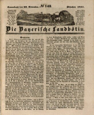 Bayerische Landbötin Samstag 29. November 1845