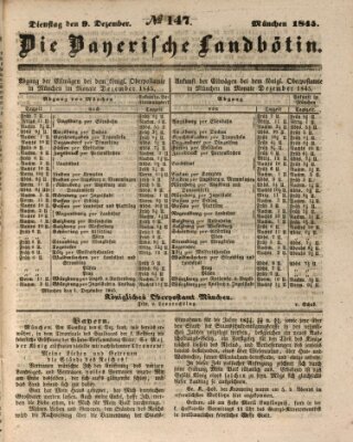 Bayerische Landbötin Dienstag 9. Dezember 1845