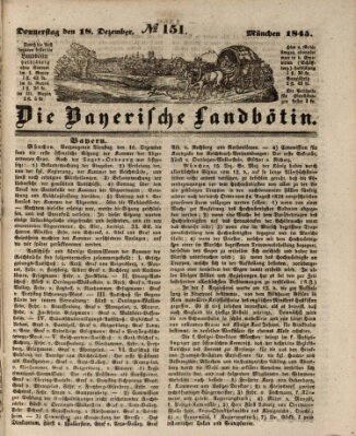 Bayerische Landbötin Donnerstag 18. Dezember 1845