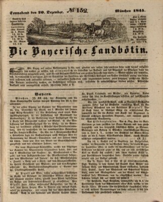 Bayerische Landbötin Samstag 20. Dezember 1845