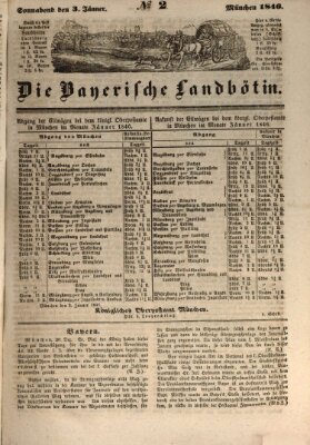 Bayerische Landbötin Samstag 3. Januar 1846