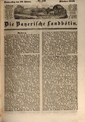 Bayerische Landbötin Donnerstag 22. Januar 1846