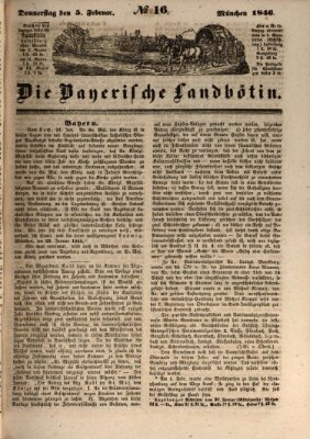 Bayerische Landbötin Donnerstag 5. Februar 1846