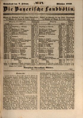 Bayerische Landbötin Samstag 7. Februar 1846