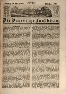 Bayerische Landbötin Dienstag 10. Februar 1846