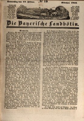 Bayerische Landbötin Donnerstag 12. Februar 1846