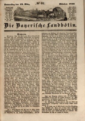 Bayerische Landbötin Donnerstag 12. März 1846