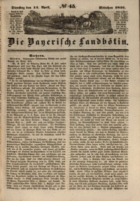 Bayerische Landbötin Dienstag 14. April 1846