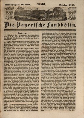 Bayerische Landbötin Donnerstag 16. April 1846