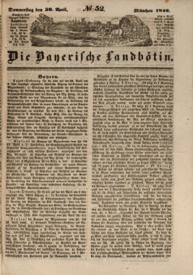 Bayerische Landbötin Donnerstag 30. April 1846