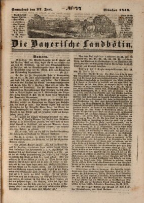 Bayerische Landbötin Samstag 27. Juni 1846