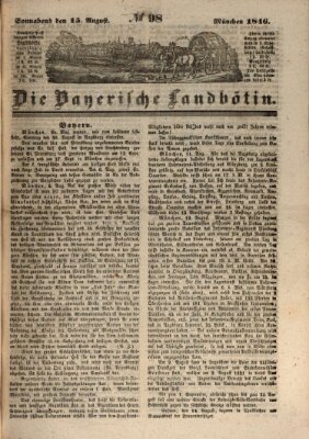 Bayerische Landbötin Samstag 15. August 1846