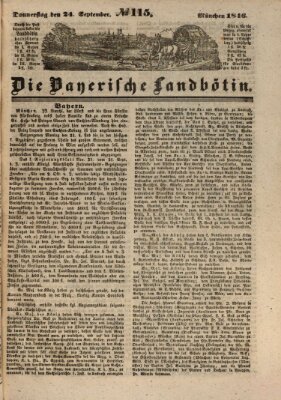 Bayerische Landbötin Donnerstag 24. September 1846