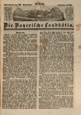 Bayerische Landbötin Samstag 26. September 1846