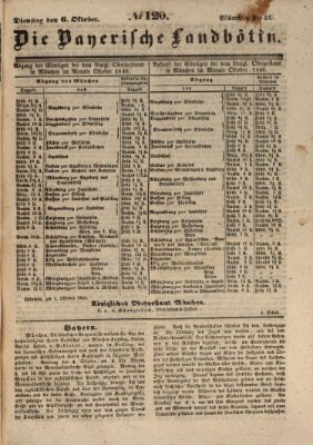 Bayerische Landbötin Dienstag 6. Oktober 1846