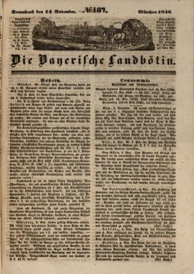 Bayerische Landbötin Samstag 14. November 1846