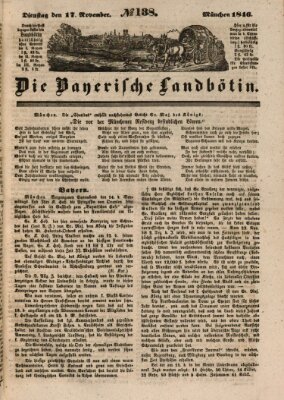 Bayerische Landbötin Dienstag 17. November 1846