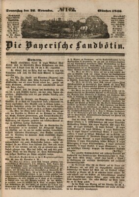 Bayerische Landbötin Donnerstag 26. November 1846