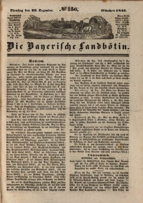 Bayerische Landbötin Dienstag 29. Dezember 1846