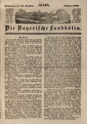 Bayerische Landbötin Donnerstag 31. Dezember 1846