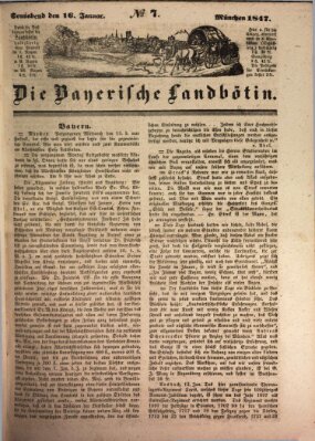 Bayerische Landbötin Samstag 16. Januar 1847