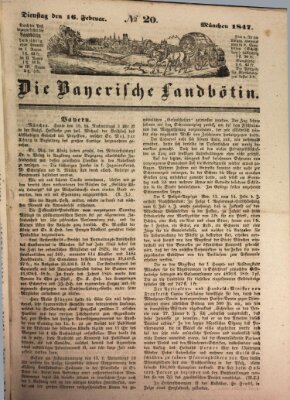 Bayerische Landbötin Dienstag 16. Februar 1847