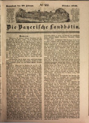 Bayerische Landbötin Samstag 20. Februar 1847