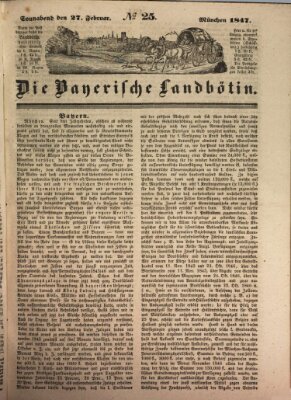 Bayerische Landbötin Samstag 27. Februar 1847