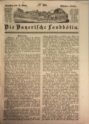 Bayerische Landbötin Dienstag 2. März 1847