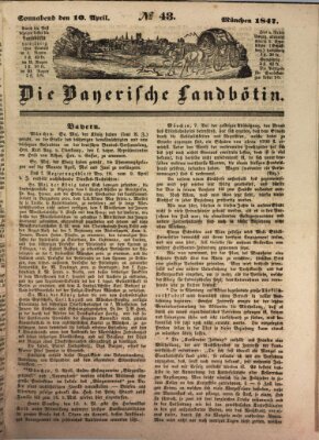 Bayerische Landbötin Samstag 10. April 1847