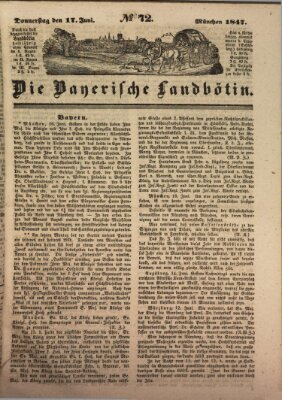 Bayerische Landbötin Donnerstag 17. Juni 1847