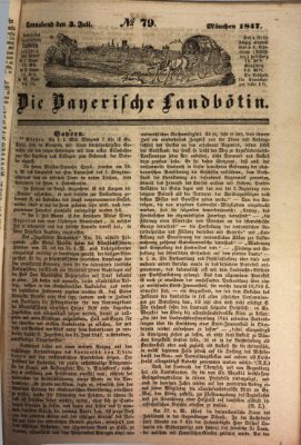 Bayerische Landbötin Samstag 3. Juli 1847