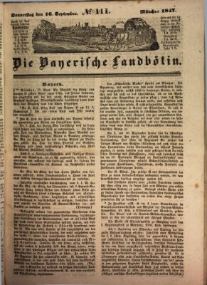 Bayerische Landbötin Donnerstag 16. September 1847