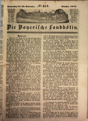 Bayerische Landbötin Donnerstag 23. September 1847