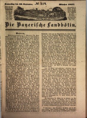 Bayerische Landbötin Donnerstag 30. September 1847