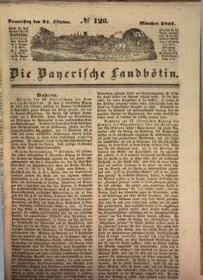 Bayerische Landbötin Donnerstag 21. Oktober 1847