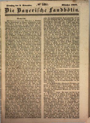 Bayerische Landbötin Dienstag 2. November 1847