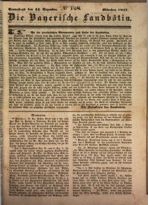 Bayerische Landbötin Samstag 11. Dezember 1847