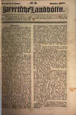 Bayerische Landbötin Donnerstag 6. Januar 1848