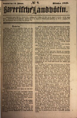 Bayerische Landbötin Samstag 15. Januar 1848