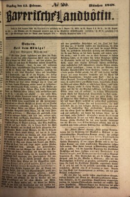 Bayerische Landbötin Dienstag 15. Februar 1848