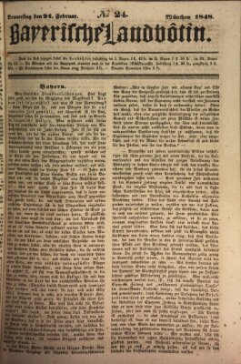 Bayerische Landbötin Donnerstag 24. Februar 1848