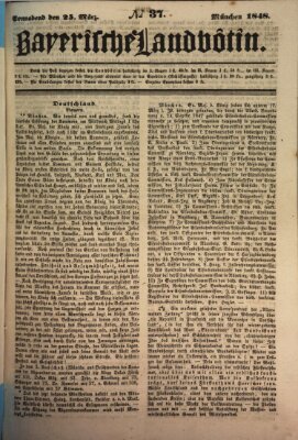 Bayerische Landbötin Samstag 25. März 1848