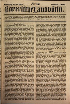 Bayerische Landbötin Donnerstag 6. April 1848