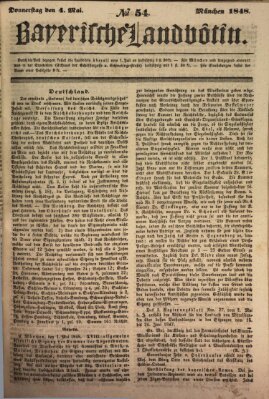 Bayerische Landbötin Donnerstag 4. Mai 1848