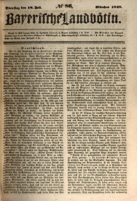 Bayerische Landbötin Dienstag 18. Juli 1848