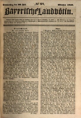 Bayerische Landbötin Donnerstag 20. Juli 1848